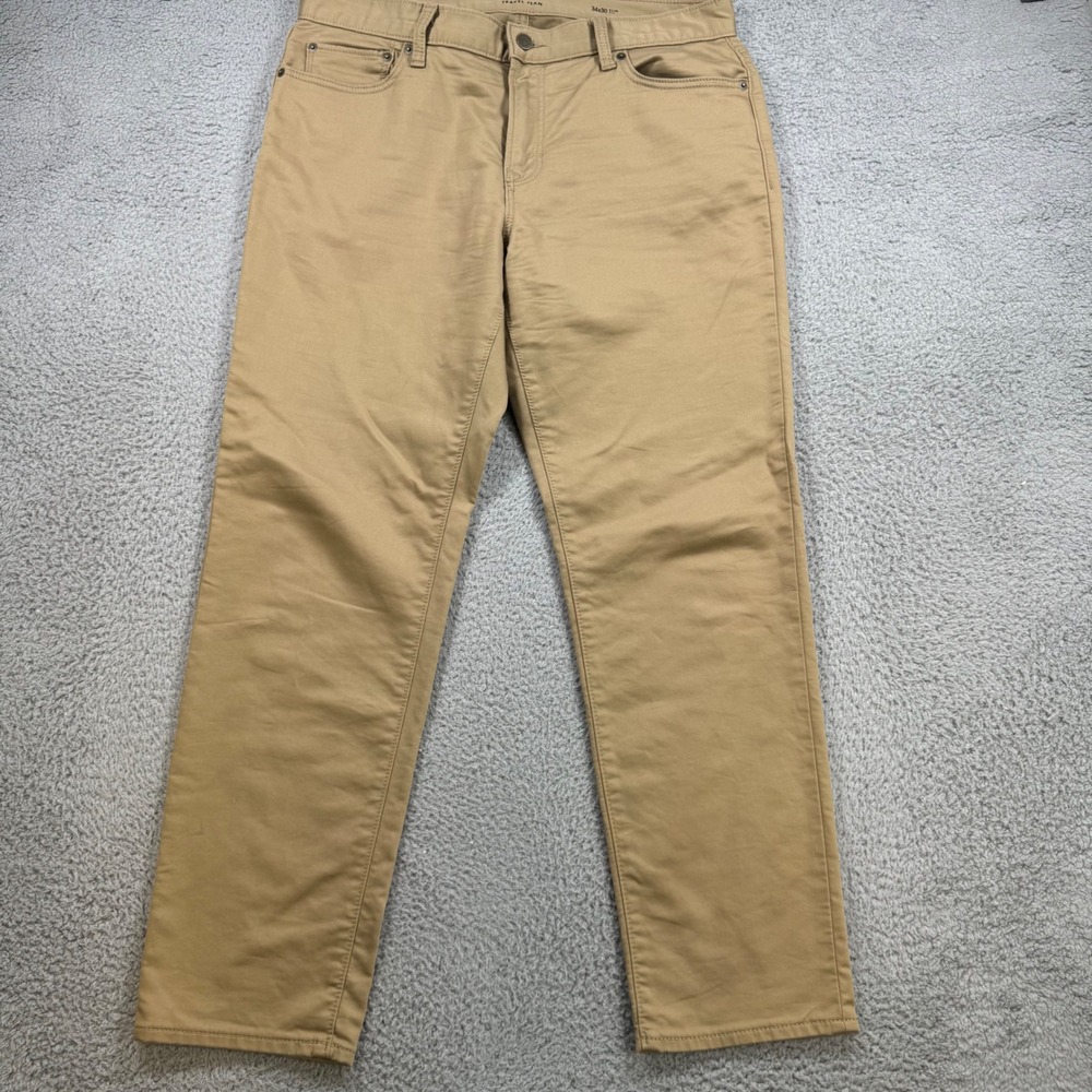 Banana Republic Travel Jean Mens 34x29 Slim Fit Khaki Tan Cotton Stretch Pants